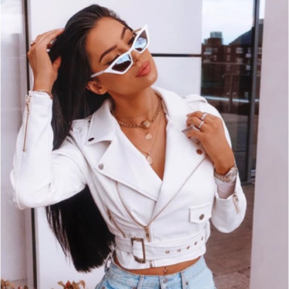 Faux Leather White Jacket